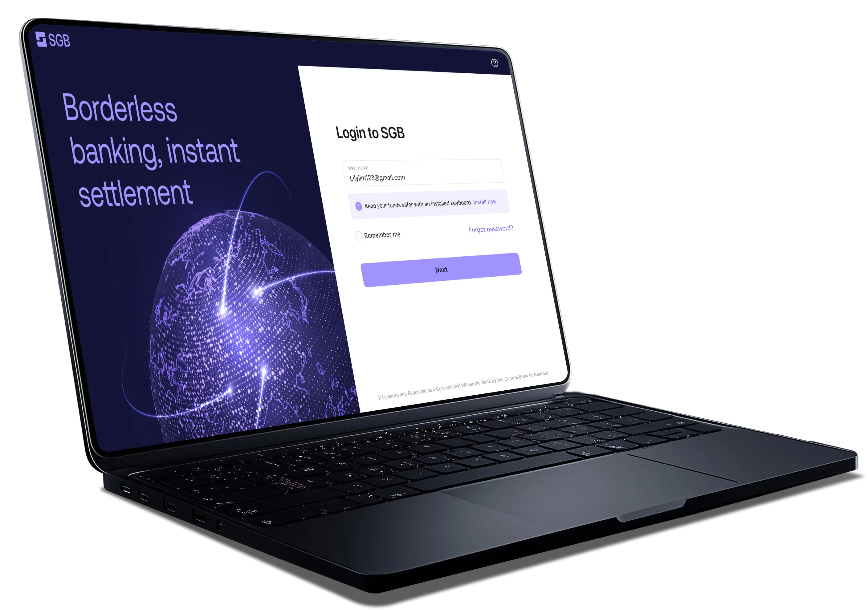 Corporate Portal on laptop